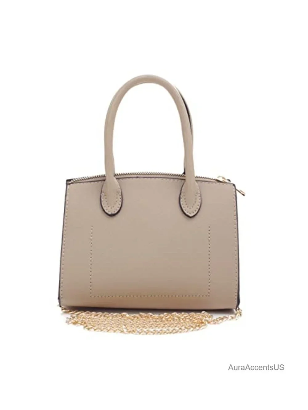 EVVE Mini Satchel Purse Faux Saffiano Leather Evening Bag with Chain